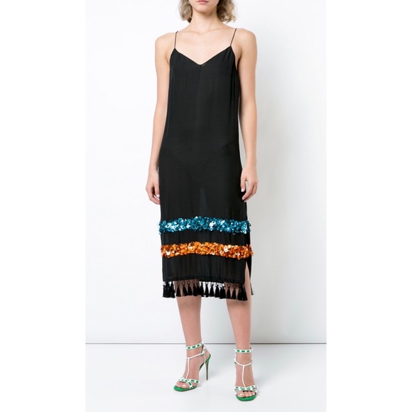 SACHIN + BABI • Bosphorus Silk Sleeveless Sequin Midi Slip Dress - Picture 3 of 16